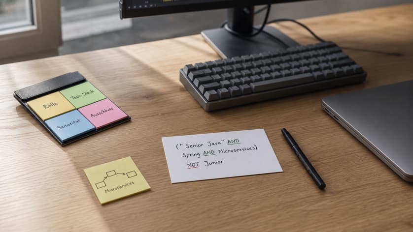 Boolean-Suche für Senior Java Developer: Strings, Signale und Workflow