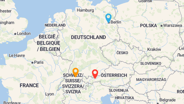 Map of company locations