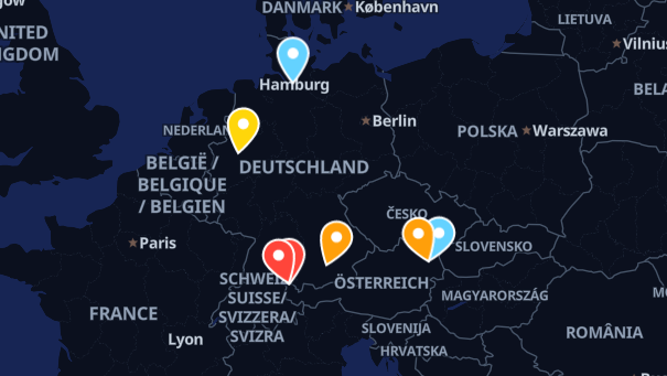 Map of company locations
