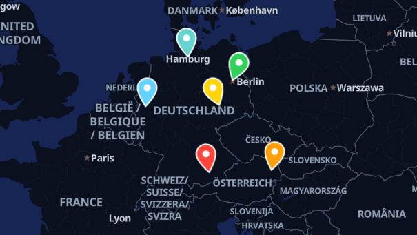 Map of company locations