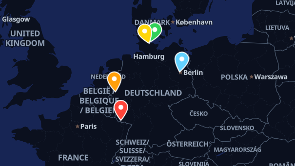 Map of company locations