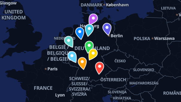 Map of company locations