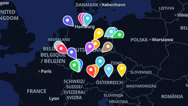 Map of company locations
