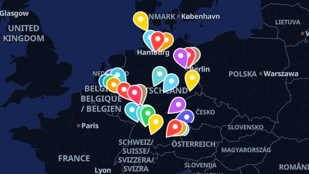 Map of company locations