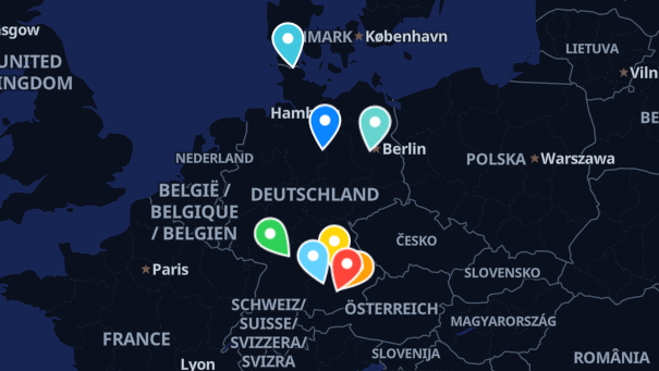 Map of company locations