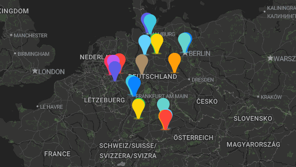 Map of company locations