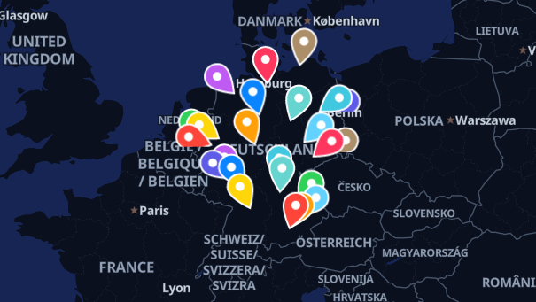 Map of company locations