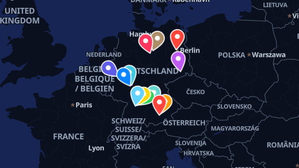 Map of company locations