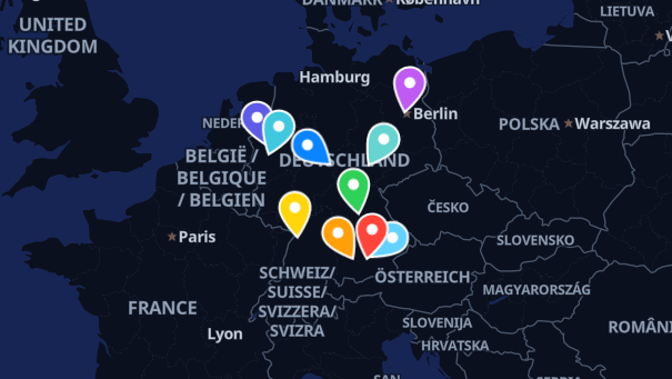 Map of company locations
