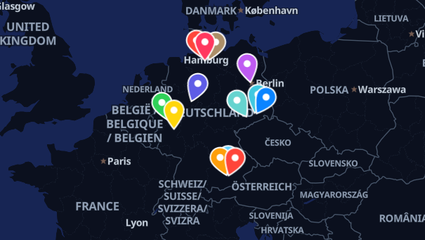 Map of company locations