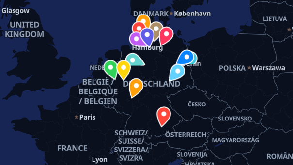 Map of company locations