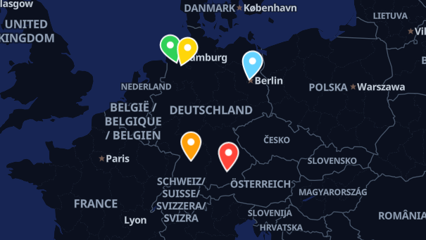 Map of company locations