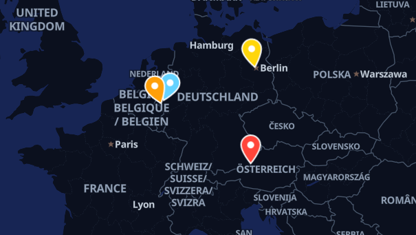 Map of company locations