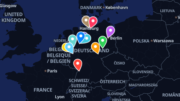 Map of company locations