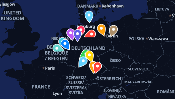 Map of company locations