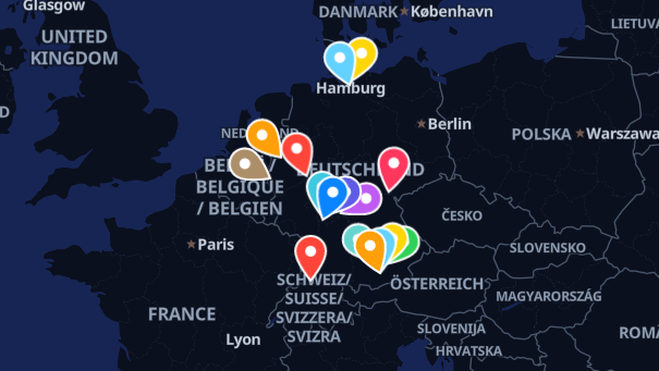 Map of company locations