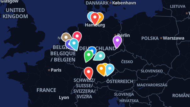 Map of company locations