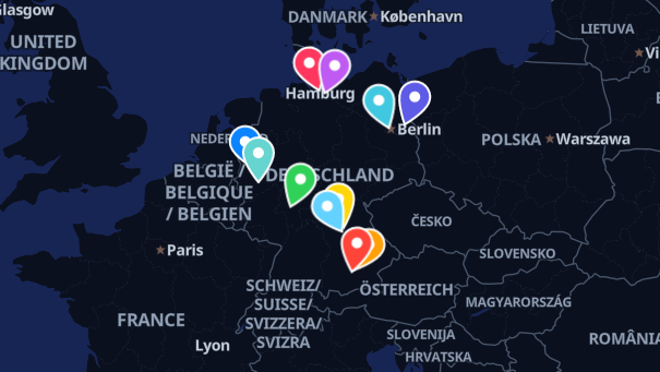 Map of company locations