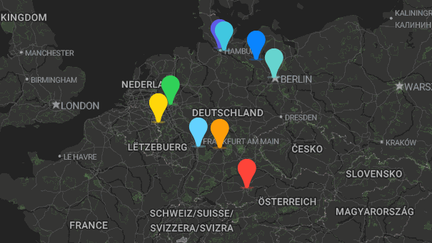 Map of company locations