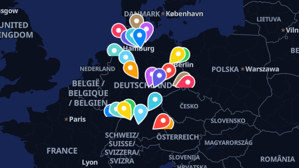 Map of company locations