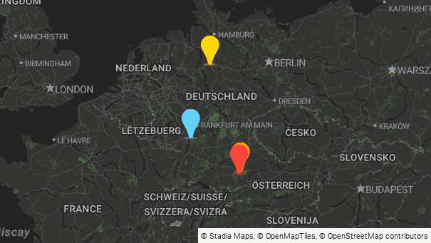 Map of company locations