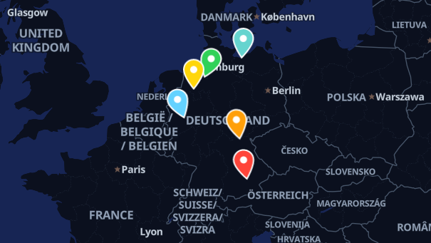 Map of company locations