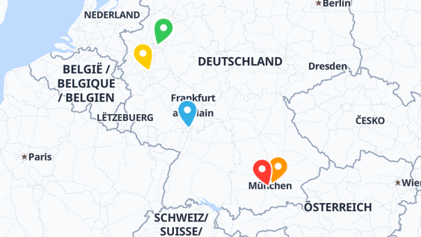 Map of company locations