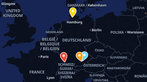 Map of company locations