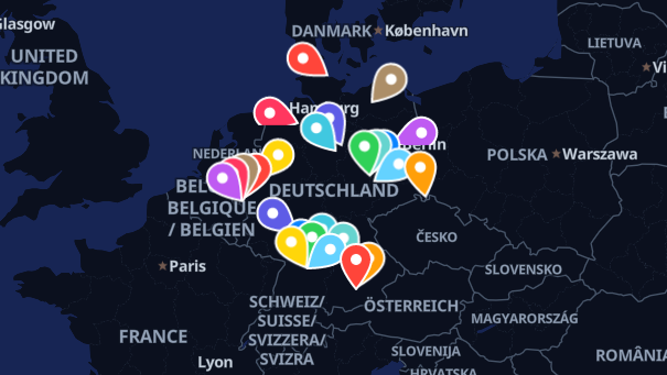 Map of company locations