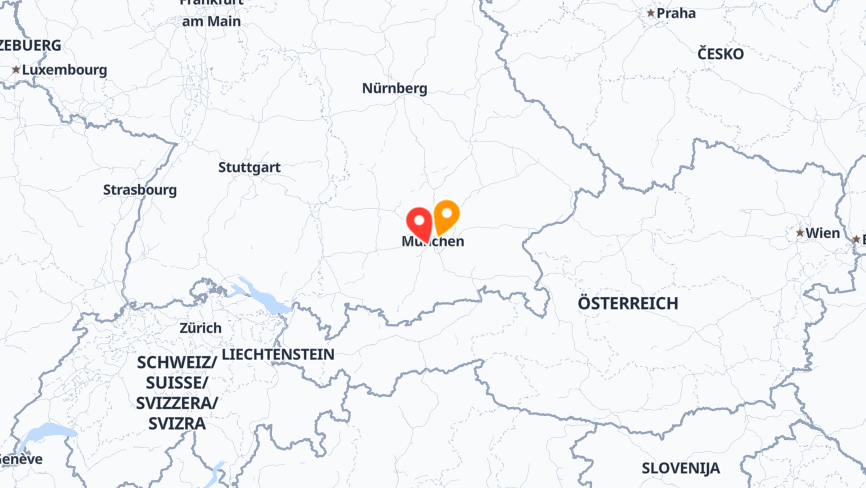 Karte der Standorte von WWK Lebensversicherung a. G.