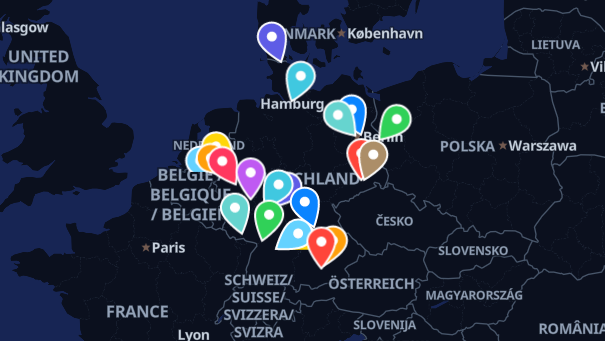 Map of company locations