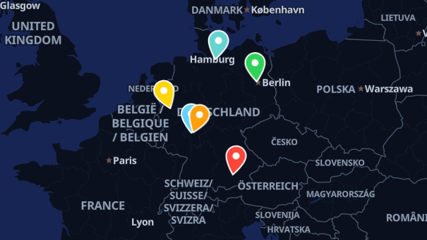 Map of company locations
