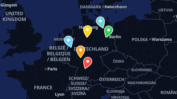 Map of company locations