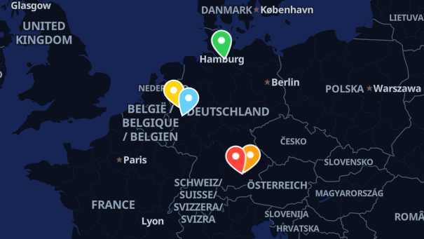 Map of company locations