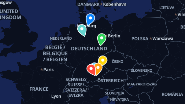 Map of company locations