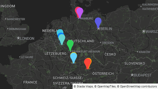 Map of company locations