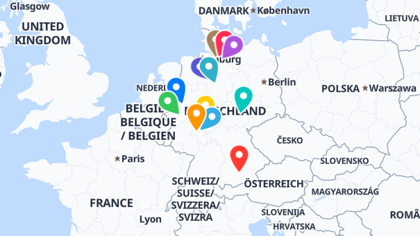 Map of company locations