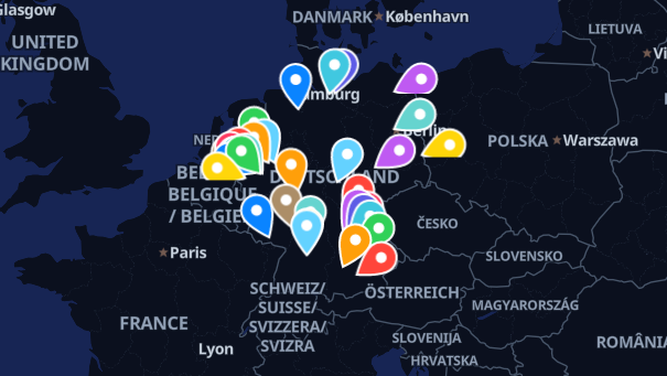 Map of company locations