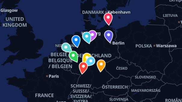 Map of company locations