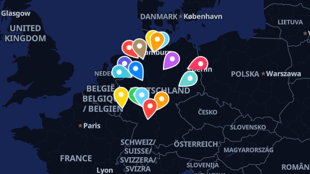Map of company locations