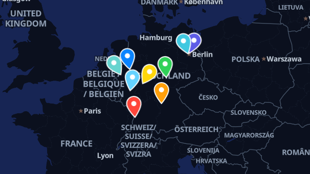 Map of company locations