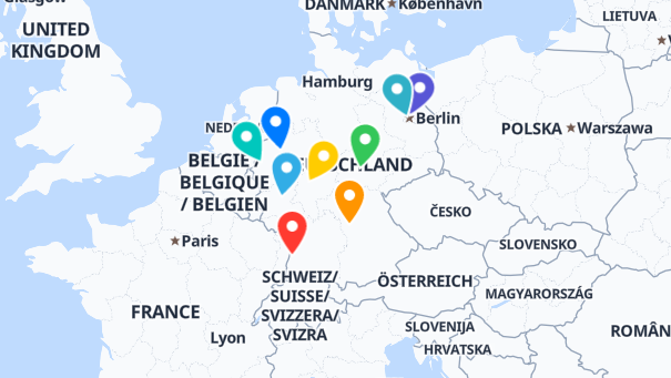 Map of company locations