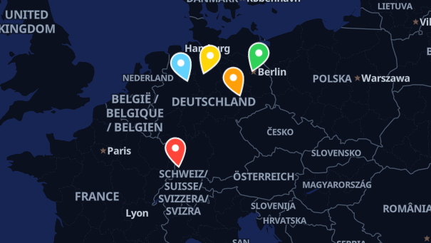 Map of company locations