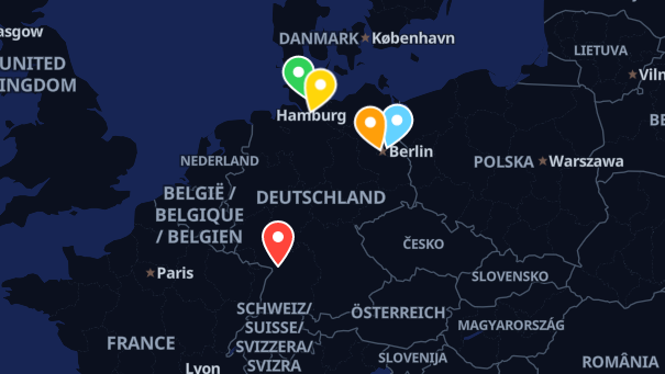 Map of company locations