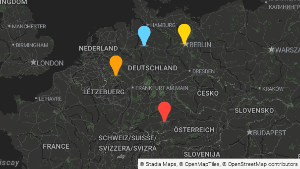 Map of company locations
