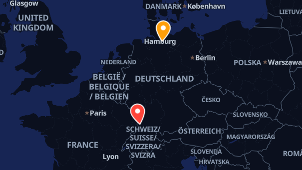 Map of company locations