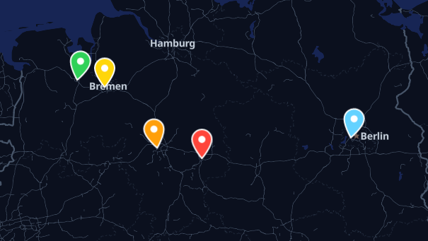 Map of company locations