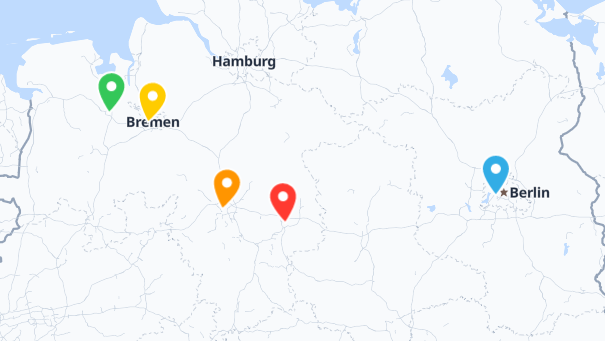 Map of company locations
