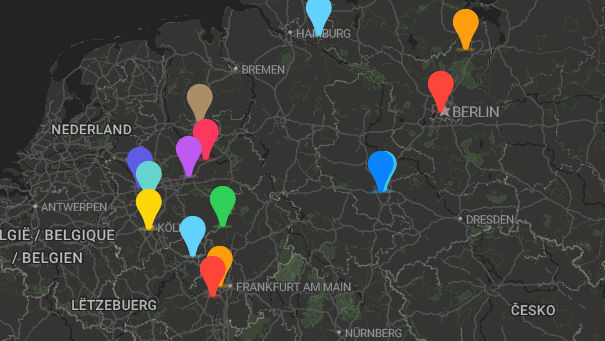 Map of company locations