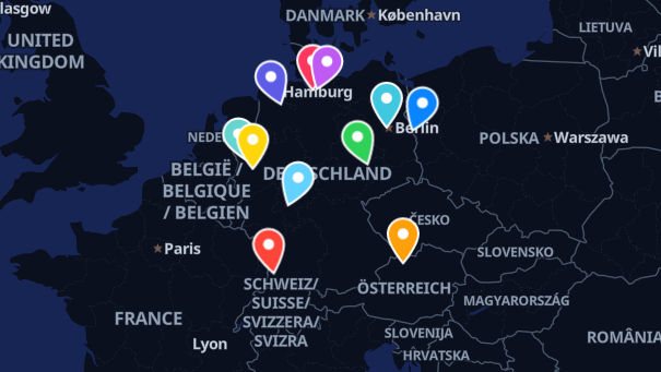 Map of company locations